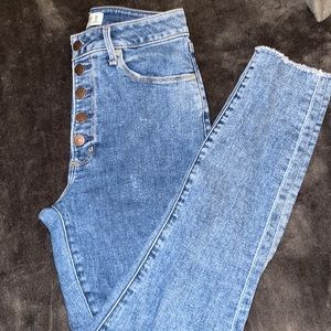 Abercrombie & Fitch acid wash high rise skinny ankle jeans